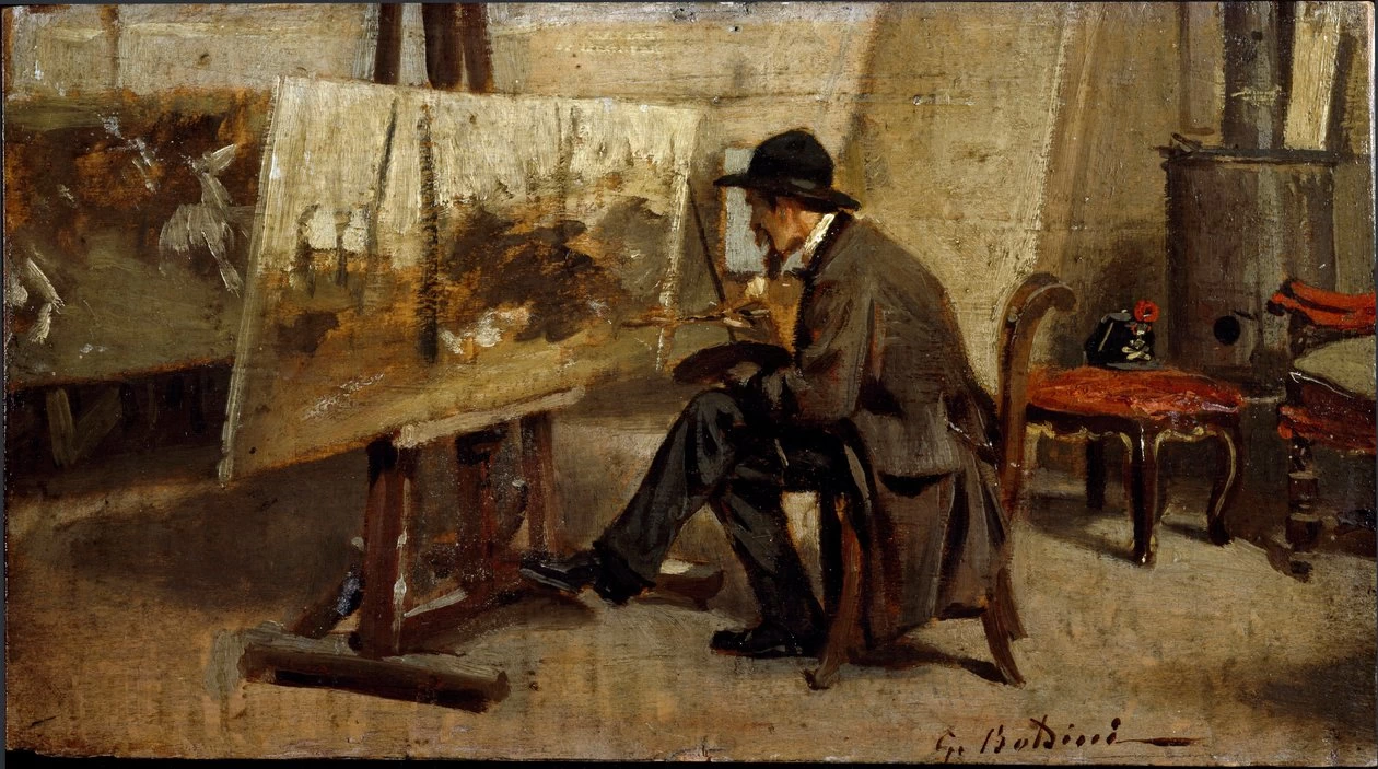 Ritratto di Fattori nel suo studio - Galerie d'Italia, Milano
